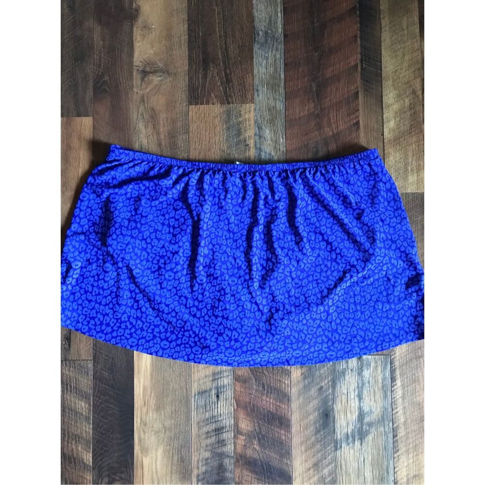 Lane Bryant SZ 24 blue leopard print swimsuit bottom skirt - Picture 2 of 4